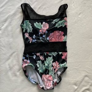 Black Floral LuckyLeo Leotard